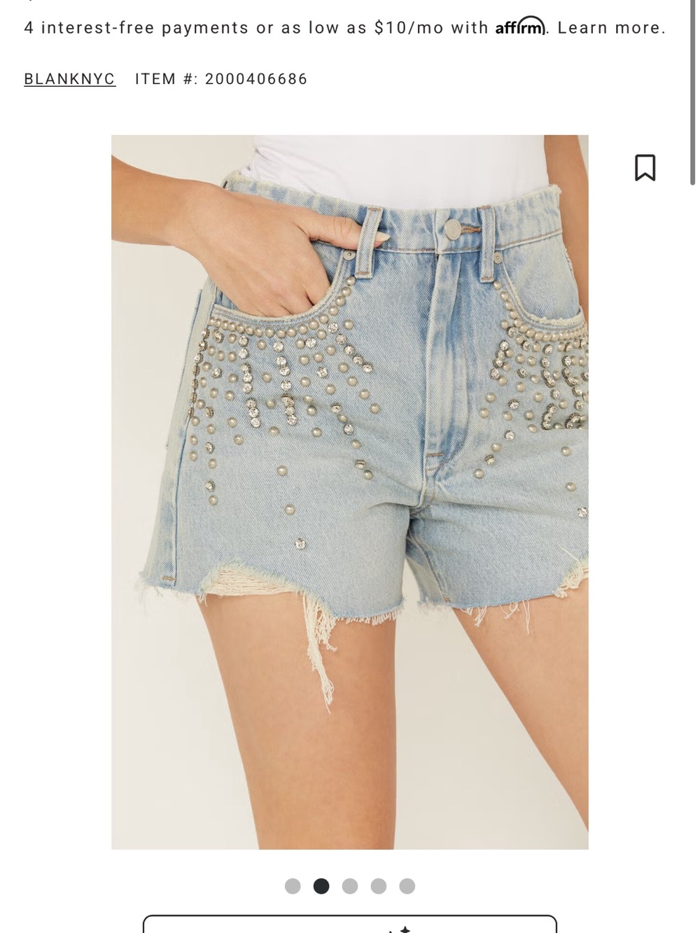 Blank NYC Light Wash Studded Denim Shorts